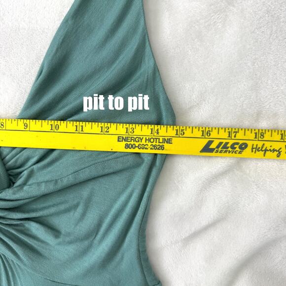 Free People Beach Harlow Women's S.P Muted Green Sleeveless Maxi Jumpsuit Forest - Picture 6 of 7